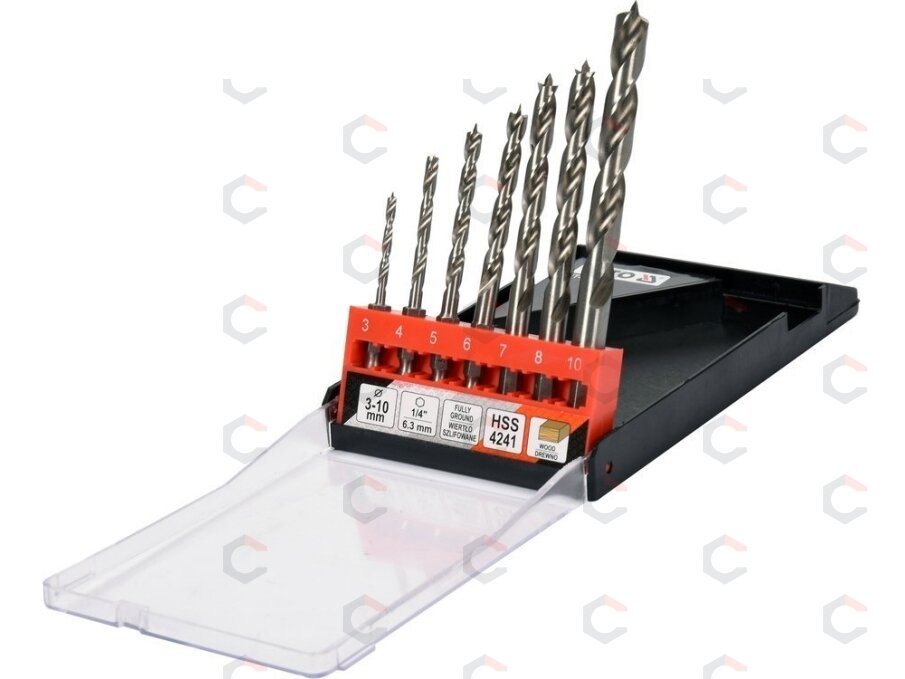 Grąžtų medžiui rinkinys | 1/4" antgalis | 3-10 mm | 7 vnt. (YT-33873) 1 Grąžtų medžiui rinkinys | 1/4" antgalis | 3-10 mm | 7 vnt. (YT-33873) 1