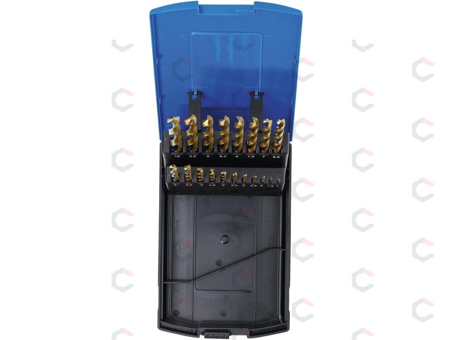 Grąžtų rinkinys | HSS G | titano nitridas | 1 - 10 mm | 19 vnt. (2040) 3 Grąžtų rinkinys | HSS G | titano nitridas | 1 - 10 mm | 19 vnt. (2040) 3