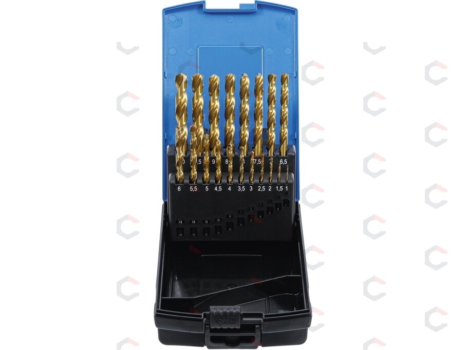 Grąžtų rinkinys | HSS G | titano nitridas | 1 - 10 mm | 19 vnt. (2040) 2 Grąžtų rinkinys | HSS G | titano nitridas | 1 - 10 mm | 19 vnt. (2040) 2