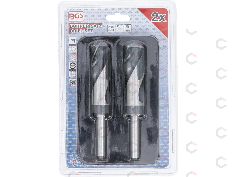 HSS grąžtų rinkinys 26–28 mm 2 vnt. (6802) 3 HSS grąžtų rinkinys 26–28 mm 2 vnt. (6802) 3
