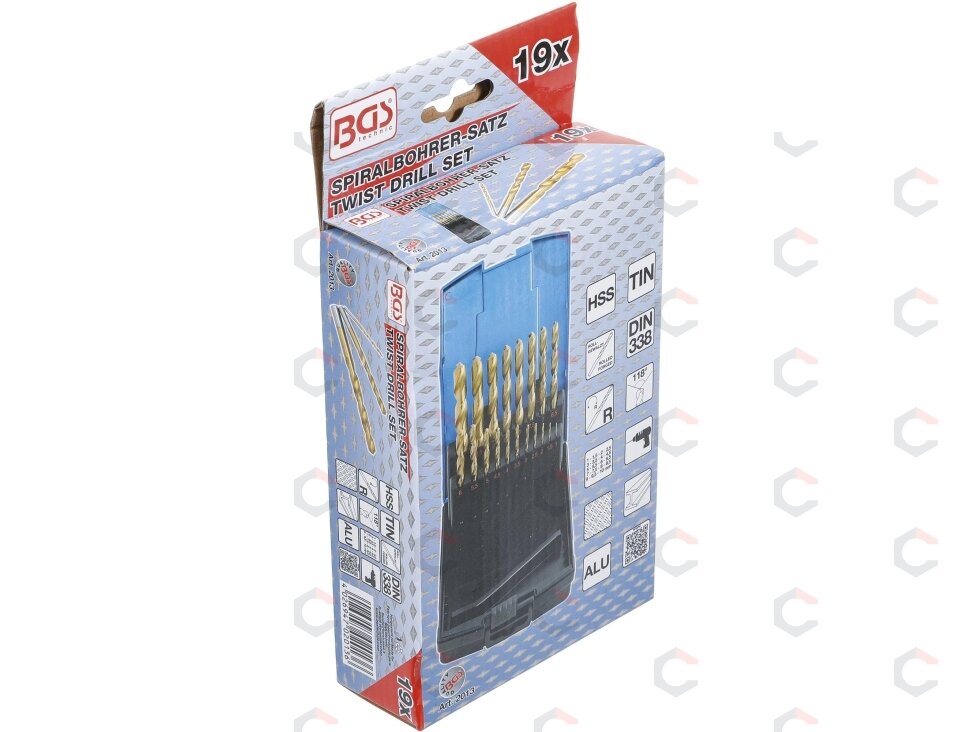 Grąžtų metalui rinkinys | HSS | titano nitridas | 1 - 10 mm | 19 vnt. (2013) 2 Grąžtų metalui rinkinys | HSS | titano nitridas | 1 - 10 mm | 19 vnt. (2013) 2