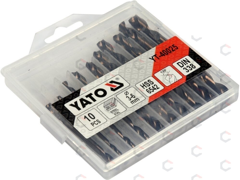 Grąžtų metalui rinkinys | dvipusiai | 3.0-6.0 mm 10 vnt. (YT-40025) 1 Grąžtų metalui rinkinys | dvipusiai | 3.0-6.0 mm 10 vnt. (YT-40025) 1