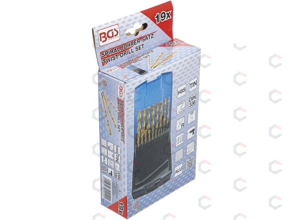 Grąžtų rinkinys | HSS G | titano nitridas | 1 - 10 mm | 19 vnt. (2040) 5 Grąžtų rinkinys | HSS G | titano nitridas | 1 - 10 mm | 19 vnt. (2040) 5
