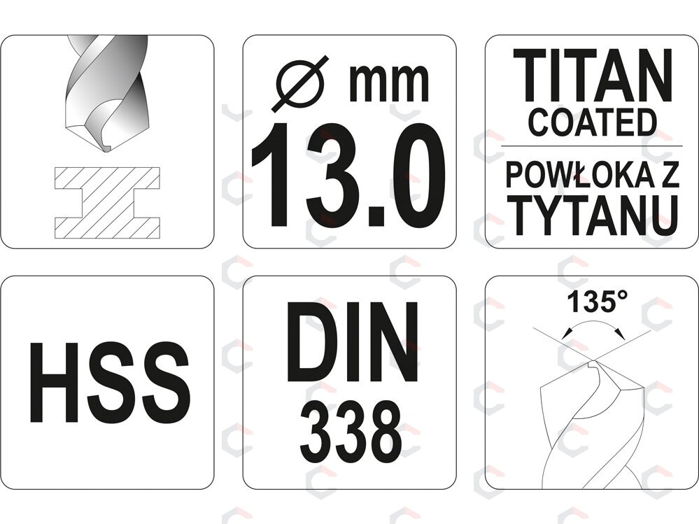 Grąžtas metalui HSS-TIN 2.8 mm, 2vnt. (YT-44634) 1 Grąžtas metalui HSS-TIN 2.8 mm, 2vnt. (YT-44634) 1