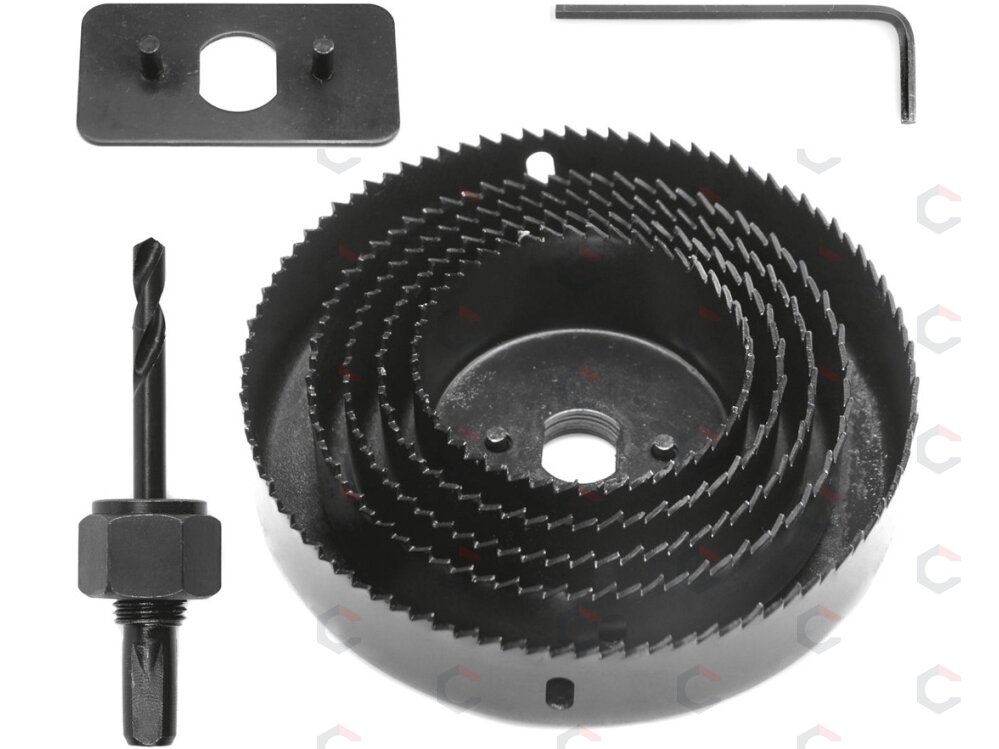 Grąžtų karūnų rinkinys medžiui | 64-127 mm | 8 vnt. (22571) Grąžtų karūnų rinkinys medžiui | 64-127 mm | 8 vnt. (22571)