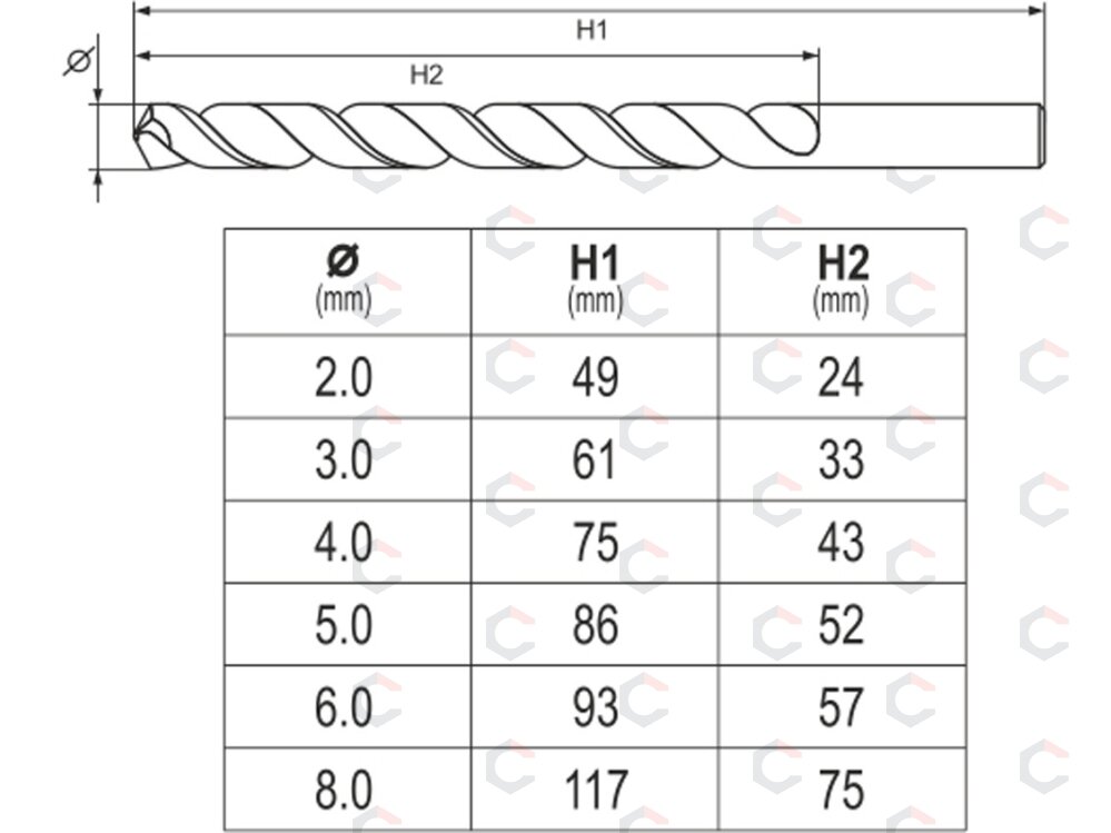 Grąžtų metalui rinkinys | Cobalt-HSS | 2-8 mm | 6 vnt. (YT-41602) 3 Grąžtų metalui rinkinys | Cobalt-HSS | 2-8 mm | 6 vnt. (YT-41602) 3