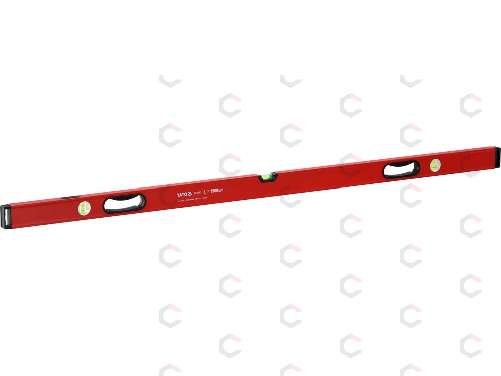 Gulsčiukas aliuminis | BOX level | 1500 mm | su rankenėlėmis | 3 akutės (YT-30085) Gulsčiukas aliuminis | BOX level | 1500 mm | su rankenėlėmis | 3 akutės (YT-30085)
