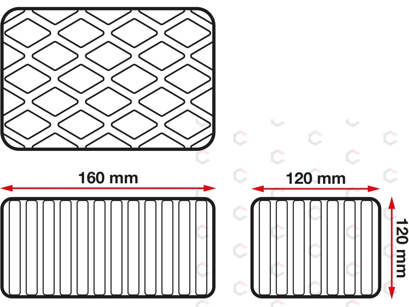 Guminis padas | auto keltuvams | 160 x 120 x 120 mm (6482) 1 Guminis padas | auto keltuvams | 160 x 120 x 120 mm (6482) 1