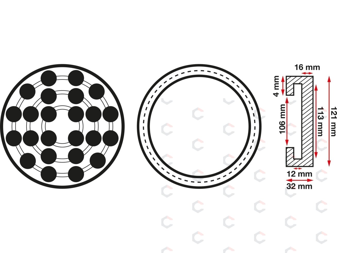 Guminis padas | auto keltuvams | Ø 120 mm (6471) 1 Guminis padas | auto keltuvams | Ø 120 mm (6471) 1