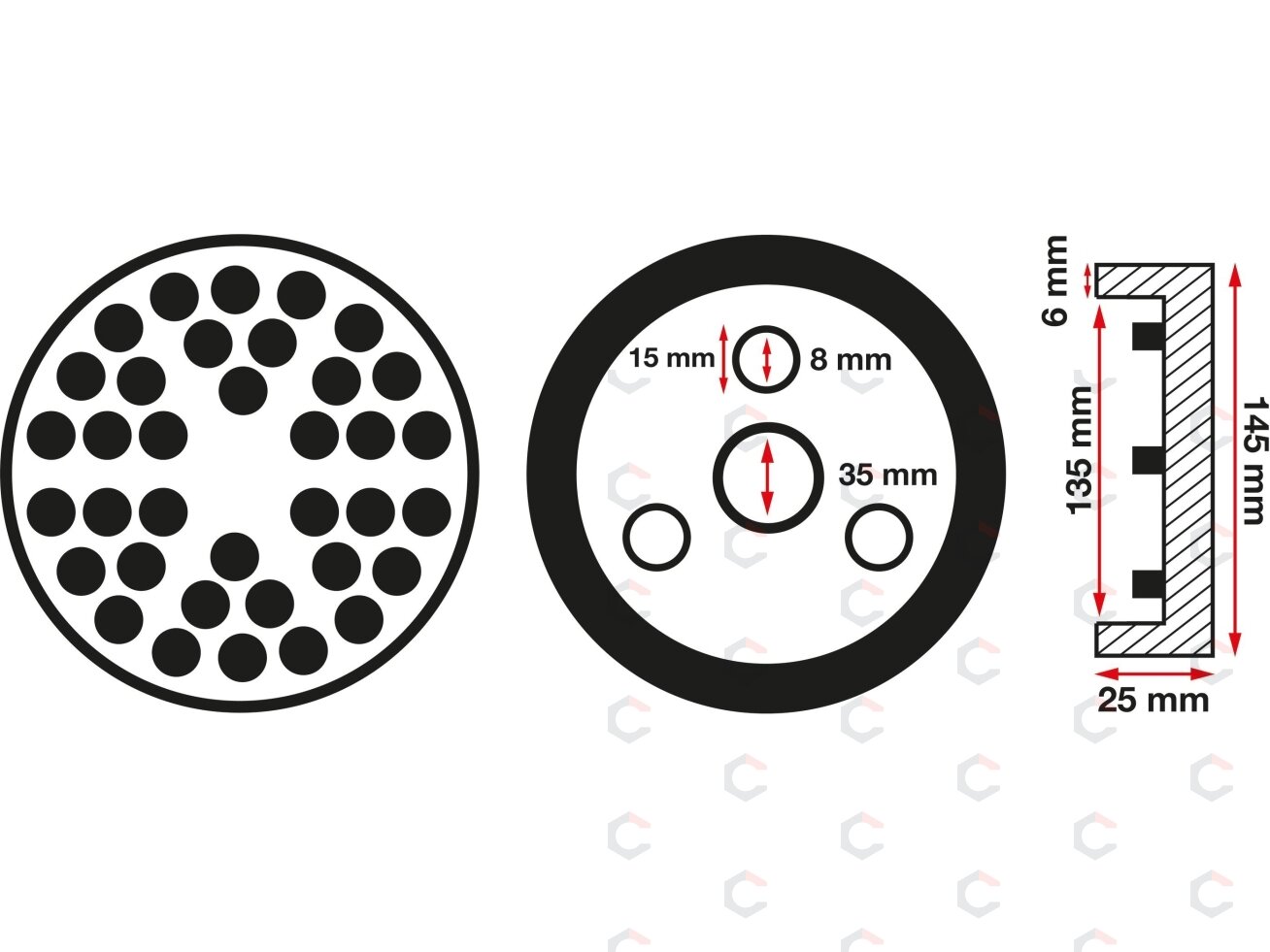 Guminis padas | auto keltuvams | Ø 145 mm (6474) 1 Guminis padas | auto keltuvams | Ø 145 mm (6474) 1