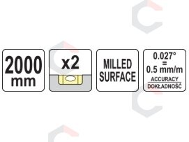 Gulsčiukas aliuminis | BOX level | 2000 mm | su rankenėlėmis (YT-30106) 4 Gulsčiukas aliuminis | BOX level | 2000 mm | su rankenėlėmis (YT-30106) 4