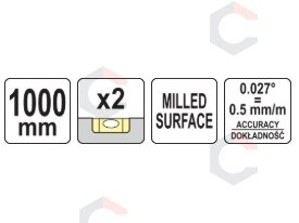 Gulsčiukas aliuminis | BOX level | 1000 mm | su rankenėlėmis (YT-30103) 4 Gulsčiukas aliuminis | BOX level | 1000 mm | su rankenėlėmis (YT-30103) 4