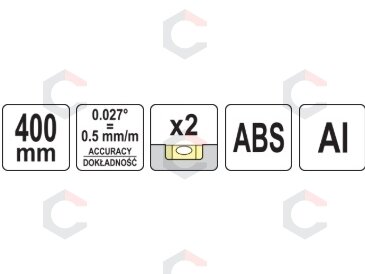 Gulsčiukas elektrikams | su galimybe perkelti ir žymėti atstumus | 400 mm (YT-30327) 7 Gulsčiukas elektrikams | su galimybe perkelti ir žymėti atstumus | 400 mm (YT-30327) 7