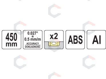 Gulsčiukas elektrikams | su galimybe perkelti ir žymėti atstumus | 450 mm (YT-30328) 7