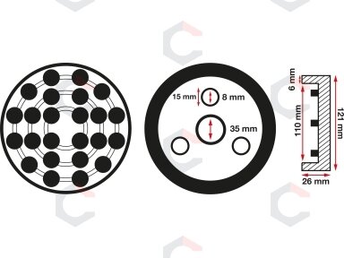 Guminis padas | auto keltuvams | Ø 120 mm (6472) Guminis padas | auto keltuvams | Ø 120 mm (6472)