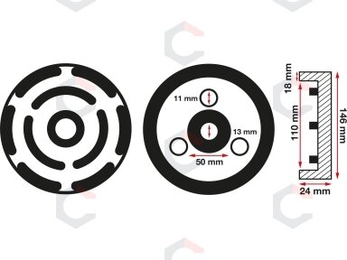 Guminis padas | auto keltuvams | Ø 145 mm (6473) Guminis padas | auto keltuvams | Ø 145 mm (6473)