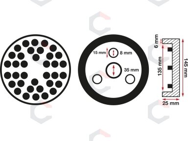 Guminis padas | auto keltuvams | Ø 145 mm (6474) Guminis padas | auto keltuvams | Ø 145 mm (6474)