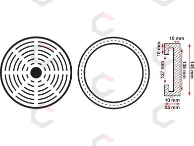 Guminis padas | auto keltuvams | Ø 150 mm (6478) Guminis padas | auto keltuvams | Ø 150 mm (6478)