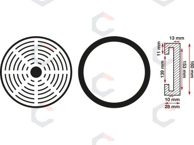 Guminis padas | auto keltuvams | Ø 160 mm (6475) Guminis padas | auto keltuvams | Ø 160 mm (6475)