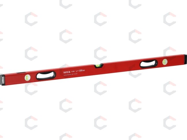 Gulsčiukas aliuminis | BOX level | 1200 mm | su rankenėlėmis | 3 akutės (YT-30084) Gulsčiukas aliuminis | BOX level | 1200 mm | su rankenėlėmis | 3 akutės (YT-30084)