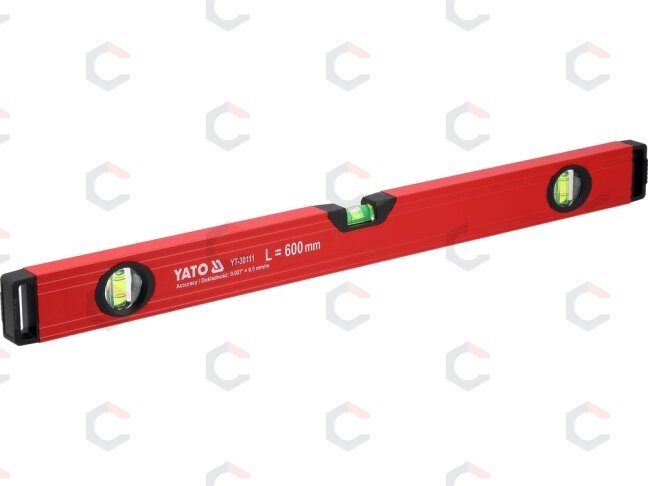 Gulsčiukas aliuminis | BOX level | 600 mm | su rankenėlėmis | 3 akutės (YT-30111) Gulsčiukas aliuminis | BOX level | 600 mm | su rankenėlėmis | 3 akutės (YT-30111)