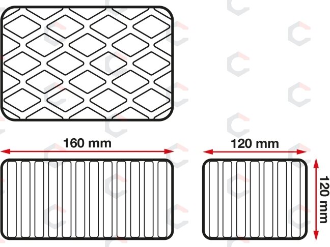 Guminis padas | auto keltuvams | 160 x 120 x 120 mm (6482) 1 Guminis padas | auto keltuvams | 160 x 120 x 120 mm (6482) 1