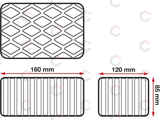 Guminis padas | auto keltuvams | 160 x 120 x 80 mm (6483) 1