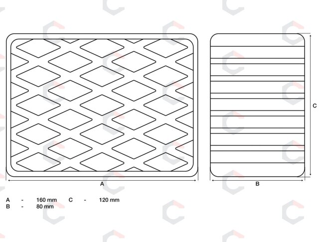 Guminis padas | auto keltuvams | 160 x 120 x 80 mm (7040) 1 Guminis padas | auto keltuvams | 160 x 120 x 80 mm (7040) 1