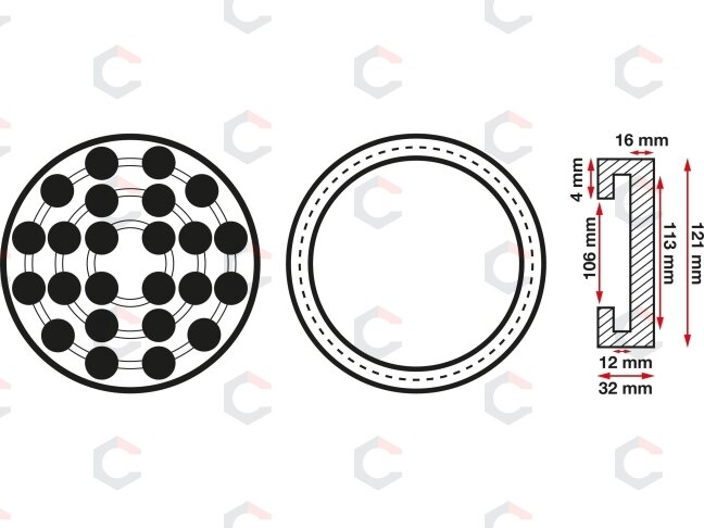 Guminis padas | auto keltuvams | Ø 120 mm (6471) 1 Guminis padas | auto keltuvams | Ø 120 mm (6471) 1