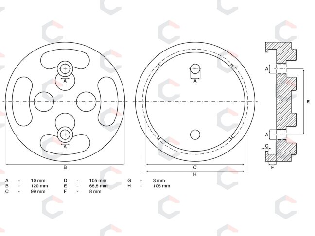 Guminis padas | auto keltuvams | Ø 120 mm (7046) 1 Guminis padas | auto keltuvams | Ø 120 mm (7046) 1