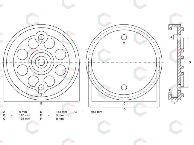 Guminis padas | auto keltuvams | Ø 120 mm (7052) 1 Guminis padas | auto keltuvams | Ø 120 mm (7052) 1