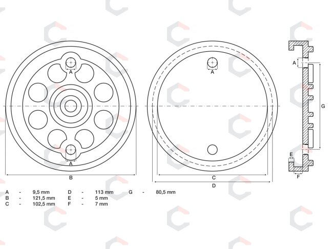 Guminis padas | auto keltuvams | Ø 120 mm (7053) 1 Guminis padas | auto keltuvams | Ø 120 mm (7053) 1