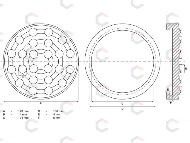 Guminis padas | auto keltuvams | Ø 123 mm (7043) 1 Guminis padas | auto keltuvams | Ø 123 mm (7043) 1