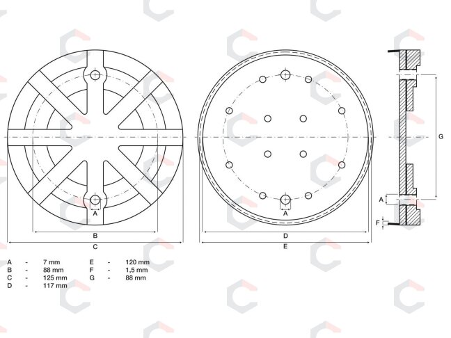Guminis padas | auto keltuvams | Ø 125 mm (7054) 3 Guminis padas | auto keltuvams | Ø 125 mm (7054) 3