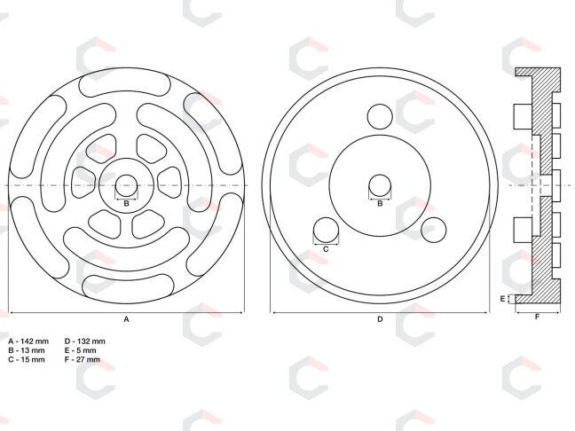 Guminis padas | auto keltuvams | Ø 140 mm (6476-2) 2