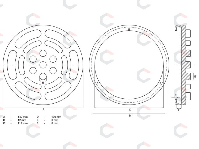 Guminis padas | auto keltuvams | Ø 140 mm (7047) 1