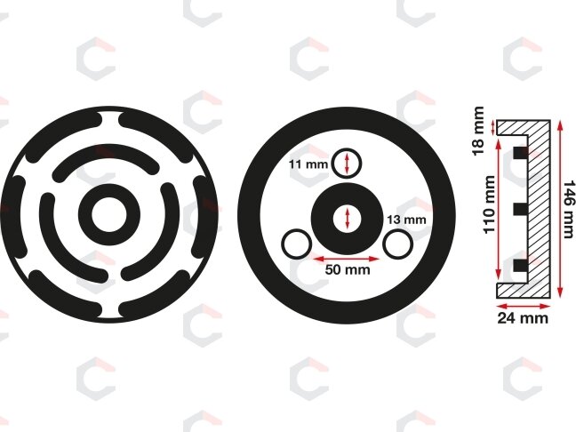 Guminis padas | auto keltuvams | Ø 145 mm (6473) 1 Guminis padas | auto keltuvams | Ø 145 mm (6473) 1