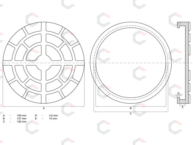 Guminis padas | auto keltuvams | Ø 150 mm (7045) 1 Guminis padas | auto keltuvams | Ø 150 mm (7045) 1