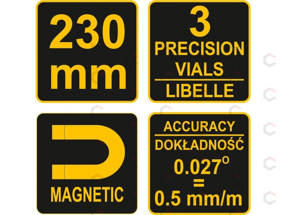 Gulsčiukas torpedo | 3 akutės | magnetinis | gumuotas | 230 mm (16301) 4 Gulsčiukas torpedo | 3 akutės | magnetinis | gumuotas | 230 mm (16301) 4