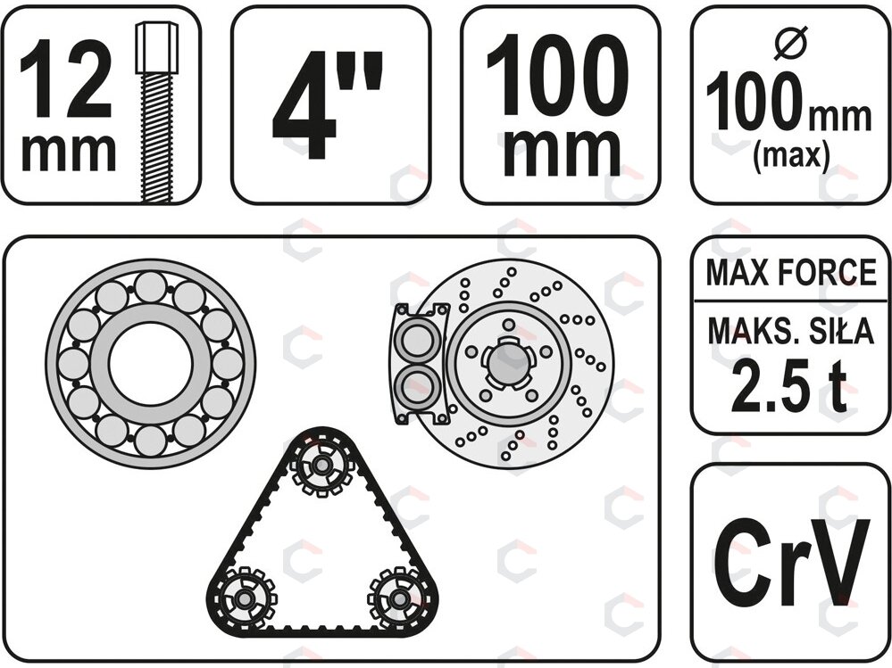 Guolių nuėmėjas trikojis | 100 mm (YT-2520) 1 Guolių nuėmėjas trikojis | 100 mm (YT-2520) 1