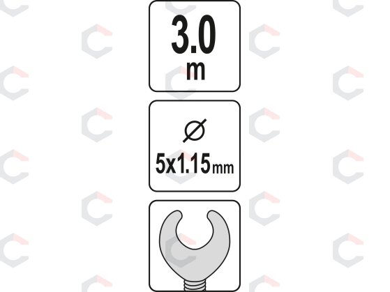 Gyvatukas kanalizacijai | Ø 5 mm / 3 m (YT-25001) 3 Gyvatukas kanalizacijai | Ø 5 mm / 3 m (YT-25001) 3