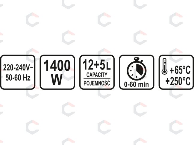 Halogeninė orkaitė | 1400 W | 12 + 5 l | juoda (67641) 5