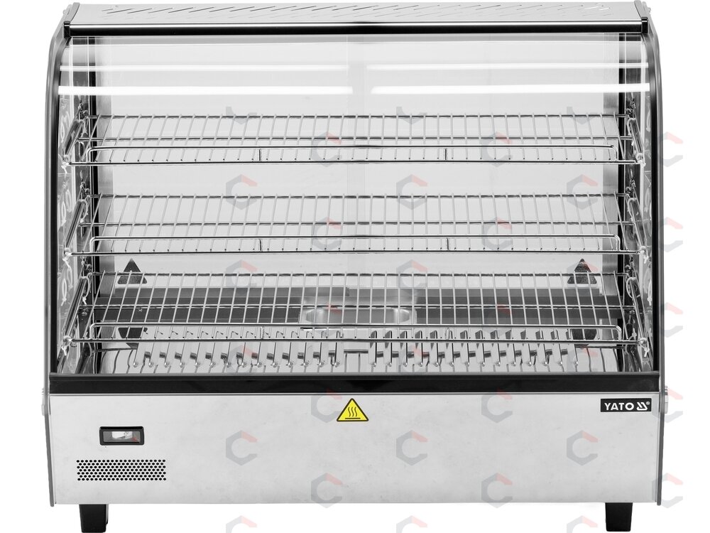 Šildoma vitrina | pastatoma | 160 l | 1500 W | 856 × 568 × 686 mm | 30–90 °C | 3 lentynos | stumdomos durys | nerūdijantis plienas ir stiklas | LED | vandens talpa drėgmei (YG-04981) 2 Šildoma vitrina | pastatoma | 160 l | 1500 W | 856 × 568 × 686 mm | 30–90 °C | 3 lentynos | stumdomos durys | nerūdijantis plienas ir stiklas | LED | vandens talpa drėgmei (YG-04981) 2