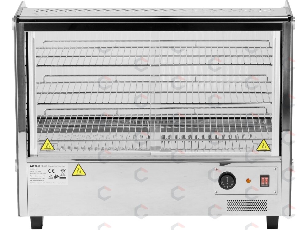 Šildoma vitrina | pastatoma | 160 l | 1500 W | 856 × 568 × 686 mm | 30–90 °C | 3 lentynos | stumdomos durys | nerūdijantis plienas ir stiklas | LED | vandens talpa drėgmei (YG-04981) 3 Šildoma vitrina | pastatoma | 160 l | 1500 W | 856 × 568 × 686 mm | 30–90 °C | 3 lentynos | stumdomos durys | nerūdijantis plienas ir stiklas | LED | vandens talpa drėgmei (YG-04981) 3