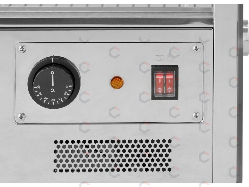 Šildoma vitrina | pastatoma | 160 l | 1500 W | 856 × 568 × 686 mm | 30–90 °C | 3 lentynos | stumdomos durys | nerūdijantis plienas ir stiklas | LED | vandens talpa drėgmei (YG-04981) 7 Šildoma vitrina | pastatoma | 160 l | 1500 W | 856 × 568 × 686 mm | 30–90 °C | 3 lentynos | stumdomos durys | nerūdijantis plienas ir stiklas | LED | vandens talpa drėgmei (YG-04981) 7
