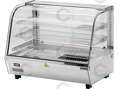 Šildoma vitrina | pastatoma | 160 l | 1500 W | 856 × 568 × 686 mm | 30–90 °C | 3 lentynos | stumdomos durys | nerūdijantis plienas ir stiklas | LED | vandens talpa drėgmei (YG-04981) Šildoma vitrina | pastatoma | 160 l | 1500 W | 856 × 568 × 686 mm | 30–90 °C | 3 lentynos | stumdomos durys | nerūdijantis plienas ir stiklas | LED | vandens talpa drėgmei (YG-04981)