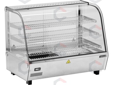 Šildoma vitrina | pastatoma | 160 l | 1500 W | 856 × 568 × 686 mm | 30–90 °C | 3 lentynos | stumdomos durys | nerūdijantis plienas ir stiklas | LED | vandens talpa drėgmei (YG-04981) Šildoma vitrina | pastatoma | 160 l | 1500 W | 856 × 568 × 686 mm | 30–90 °C | 3 lentynos | stumdomos durys | nerūdijantis plienas ir stiklas | LED | vandens talpa drėgmei (YG-04981)