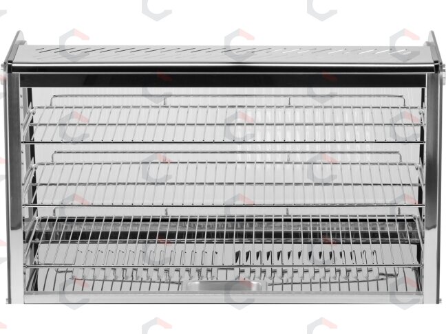 Šildoma vitrina | pastatoma | 120 l | 1100 W | 678 × 568 × 686 mm | 30–90 °C | 3 lentynos | stumdomos durys | nerūdijantis plienas ir stiklas | LED (YG-04980) 5 Šildoma vitrina | pastatoma | 120 l | 1100 W | 678 × 568 × 686 mm | 30–90 °C | 3 lentynos | stumdomos durys | nerūdijantis plienas ir stiklas | LED (YG-04980) 5