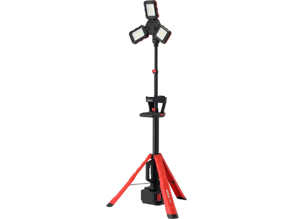Hibridinis LED darbo prožektorius su trikoju | 100 W | 10 000 lm | 18 V / 110–240 V | be akumuliatoriaus (YT-818394) Hibridinis LED darbo prožektorius su trikoju | 100 W | 10 000 lm | 18 V / 110–240 V | be akumuliatoriaus (YT-818394)