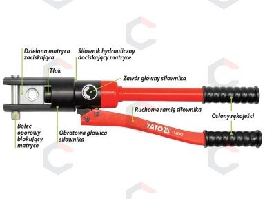 Hidraulinis kraštų užspaudimo įrankis | 16-240 mm² | 12 t (YT-22861)